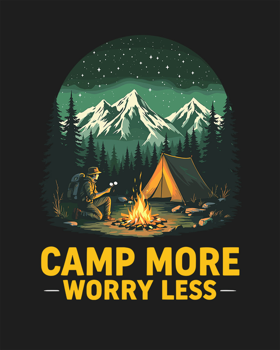 Camp More Worry Less - Man Shirt