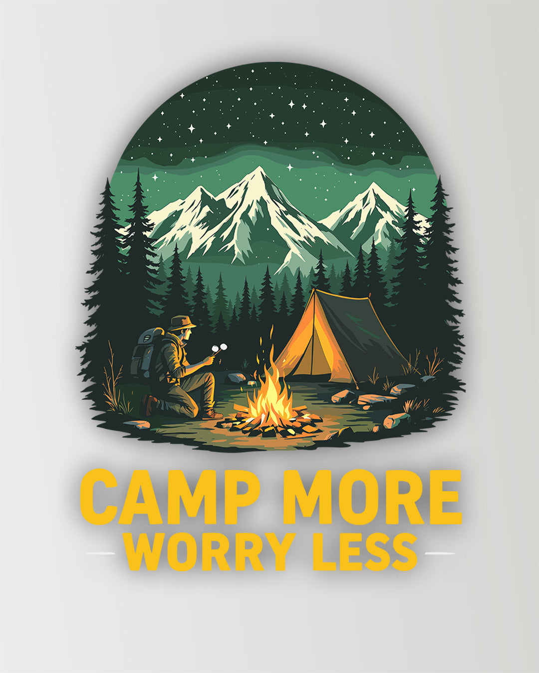 Camp More Worry Less - Sticker