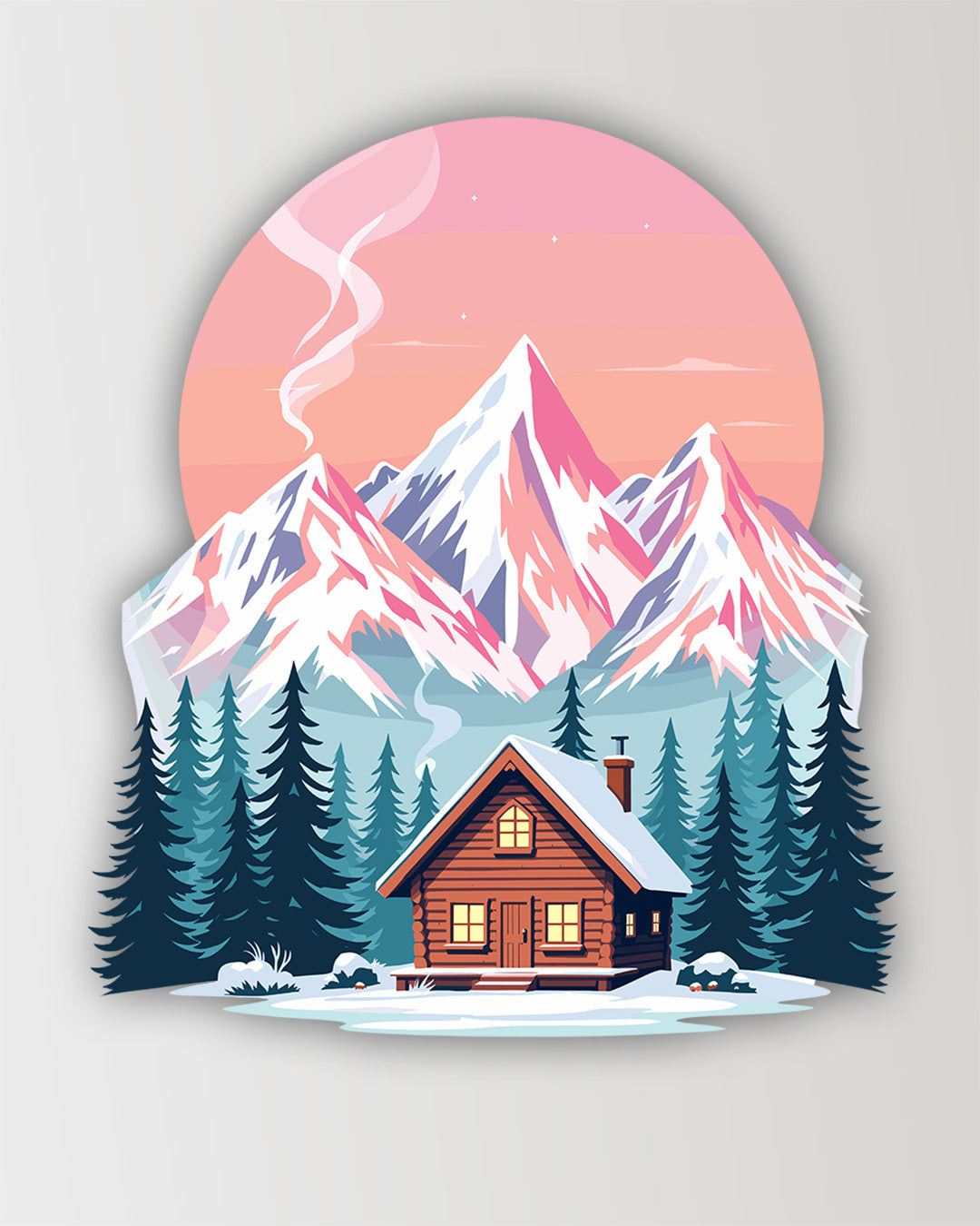 Winter Cabin - Sticker